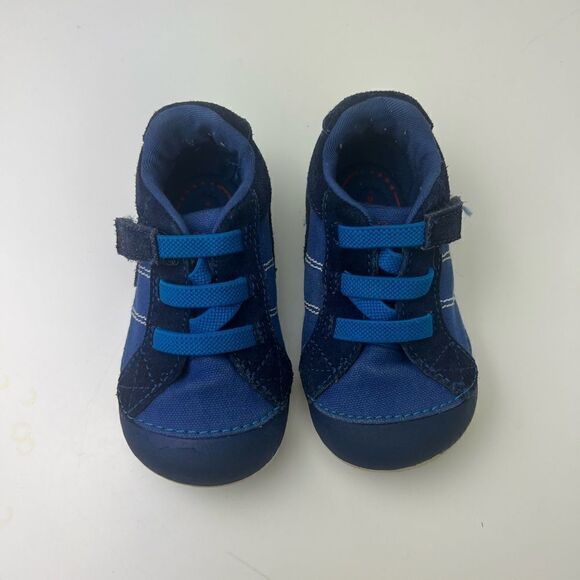 Stride Rite SM Goodwin Boys Tennis Shoes Canvas Blue White Walking size 5.5 M - Picture 1 of 5